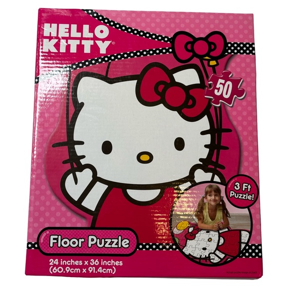 Hello Kitty By Sanrio Shaped 3 Foot 50 Piece Floor Jigsaw Puzzle NEW - Picture 1 of 12